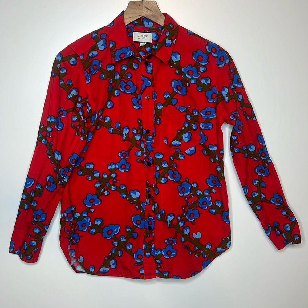 J. Crew collection floral lattice button down